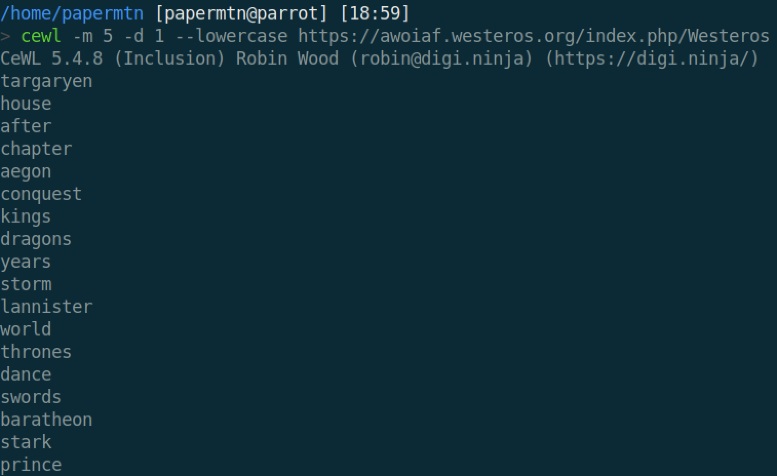 Generating a Rich Custom Wordlist to use with Lil Pwny